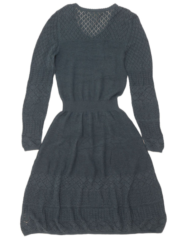 Fat Face Womens Jumper Dress UK 8 Small Blue Cotton