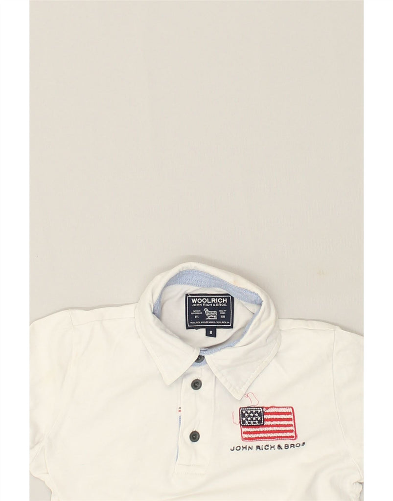 WOOLRICH Boys Polo Shirt 7-8 Years White Cotton | Vintage Woolrich | Thrift | Second-Hand Woolrich | Used Clothing | Messina Hembry 