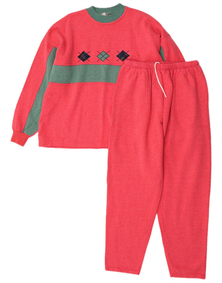 Vintage Womens Full Tracksuit UK 10 Small  Pink Colourblock