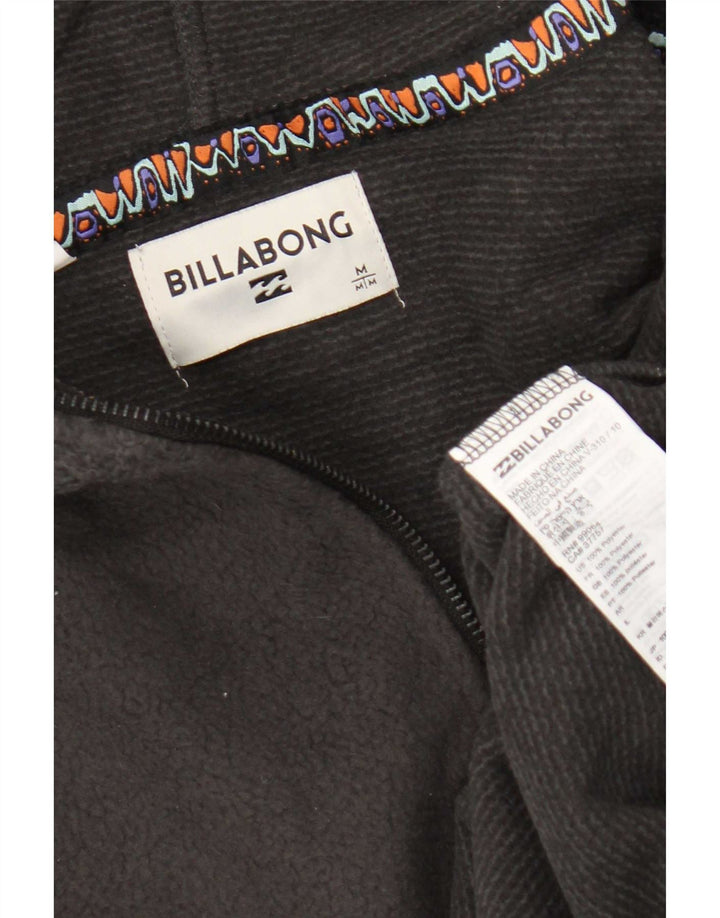 Billabong Mens Hooded Zip Neck Fleece Jumper Medium Grey Polyester