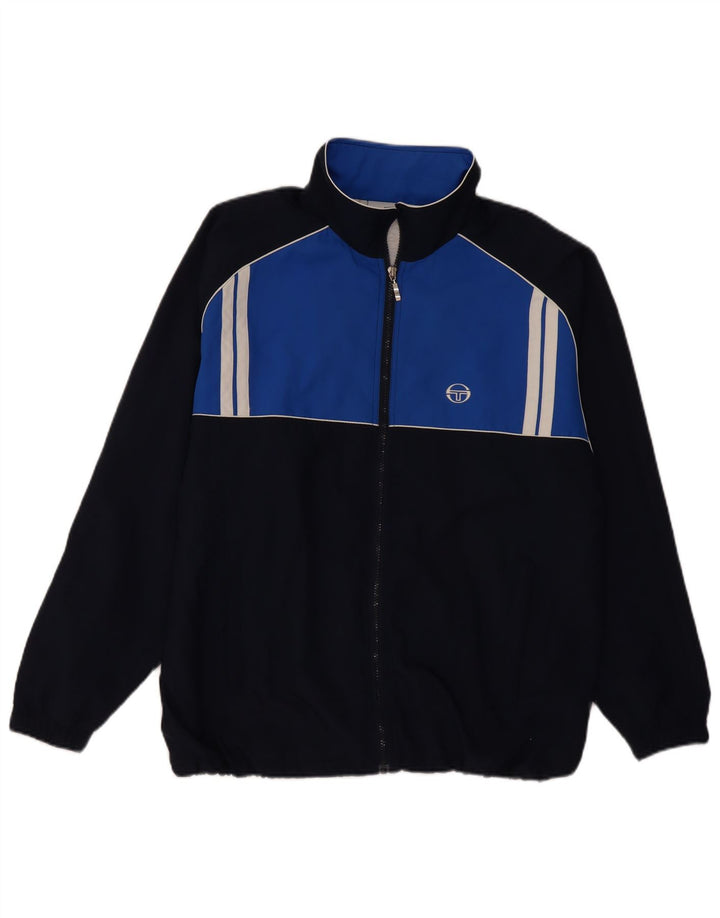 Sergio Tacchini Mens Tracksuit Top Jacket Large Navy Blue Colourblock