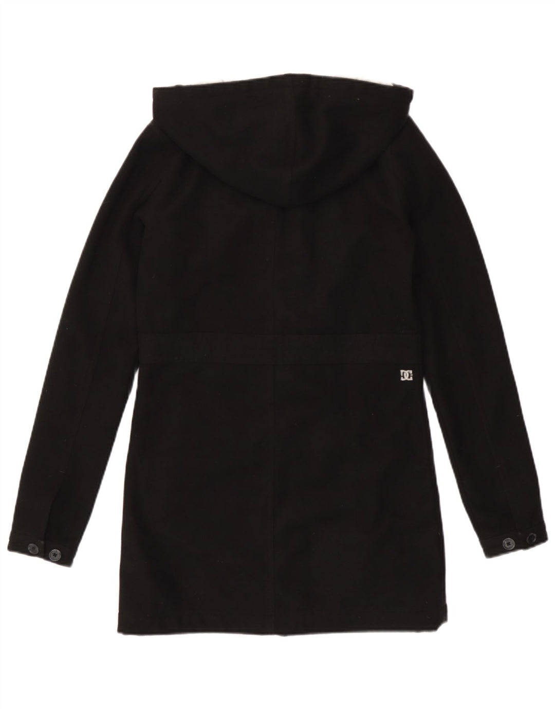 DC Womens Hooded Windbreaker Jacket UK 10 Small Black Polyester