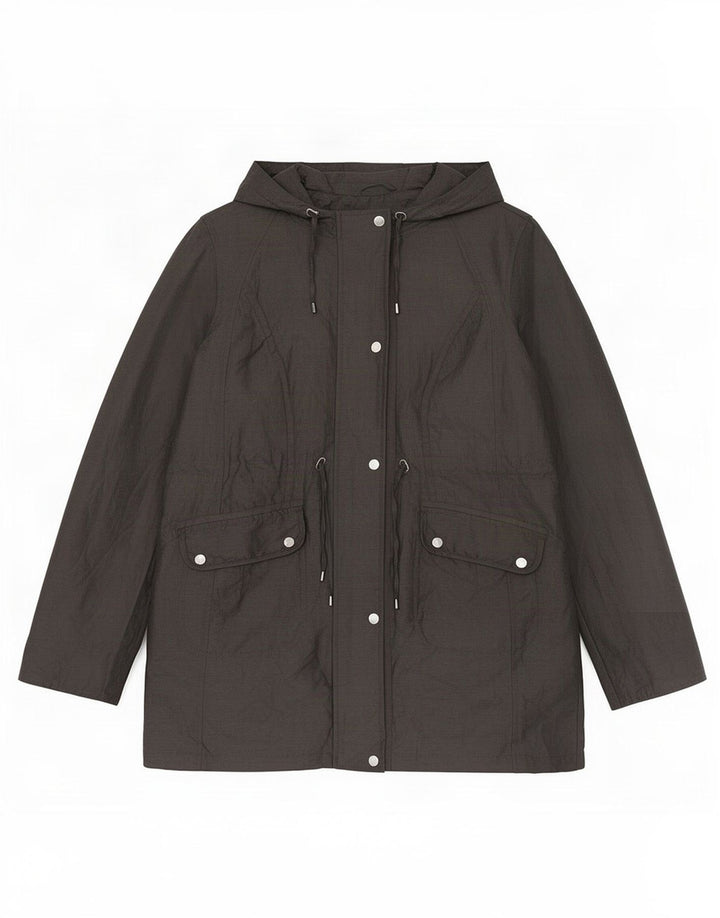 Marks & Spencer Womens Hooded Parka Jacket UK 14 Large Grey Polyamide