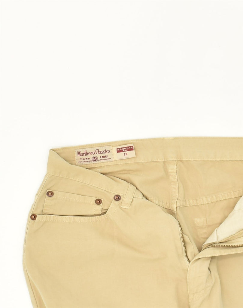 MARLBORO CLASSICS Womens Regular Fit Casual Trousers W28 L32 Beige Cotton | Vintage Marlboro Classics | Thrift | Second-Hand Marlboro Classics | Used Clothing | Messina Hembry 