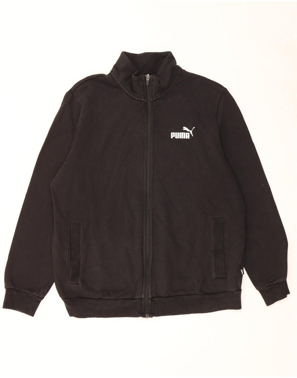 Puma Mens Tracksuit Top Jacket Large Black Cotton