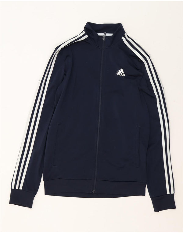 Adidas Mens Tracksuit Top Jacket Small Navy Blue Polyester
