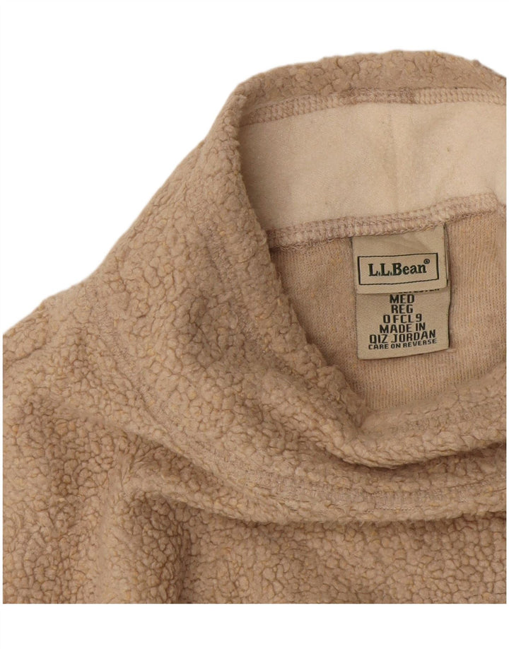 L.L.Bean Womens Fleece Jumper UK 14 Medium Beige Acrylic