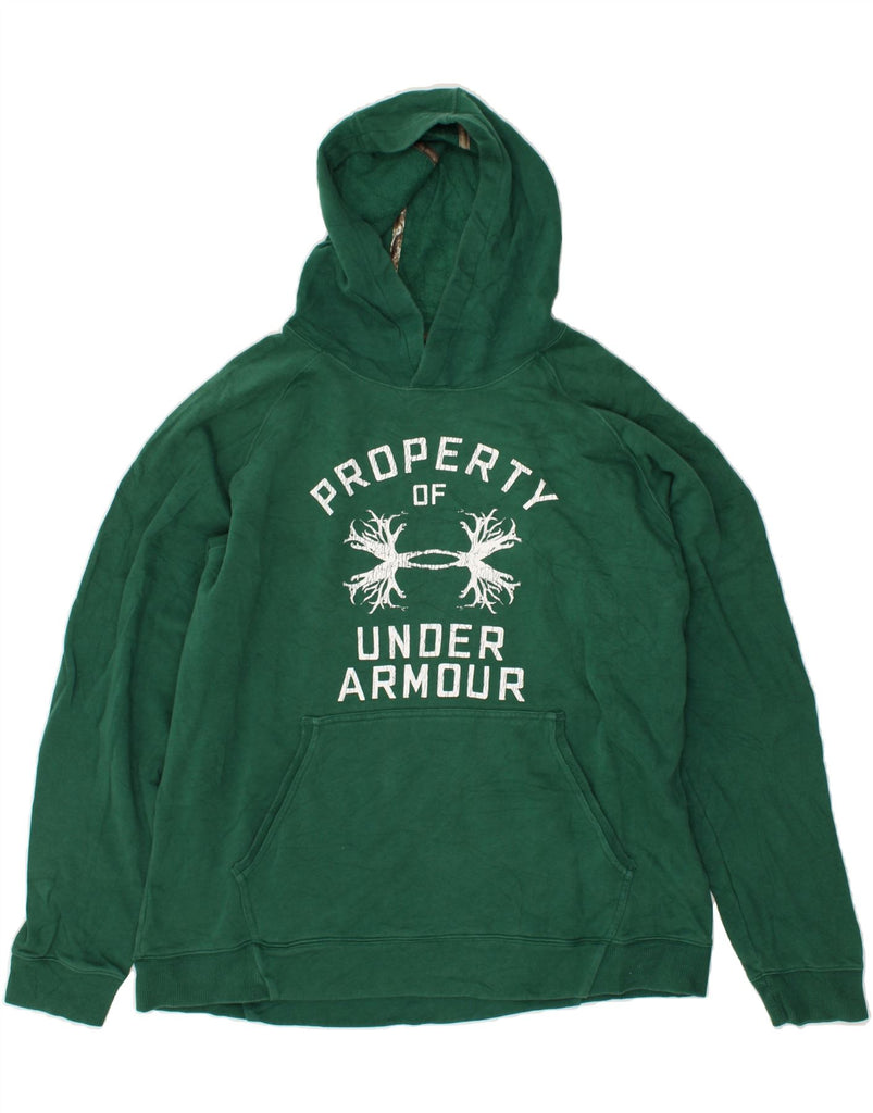 UNDER ARMOUR Mens Graphic Hoodie Jumper XL Green | Vintage Under Armour | Thrift | Second-Hand Under Armour | Used Clothing | Messina Hembry 