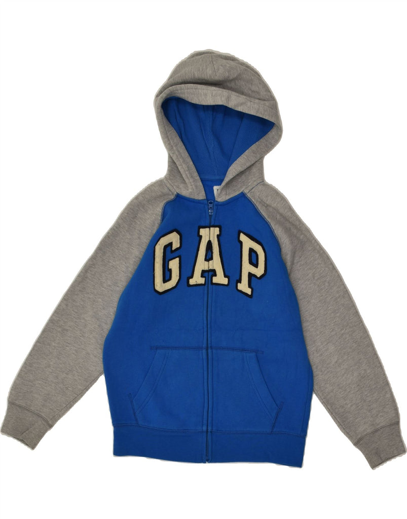 GAP Boys Graphic Zip Hoodie Sweater 9-10 Years Large Blue Colourblock | Vintage Gap | Thrift | Second-Hand Gap | Used Clothing | Messina Hembry 