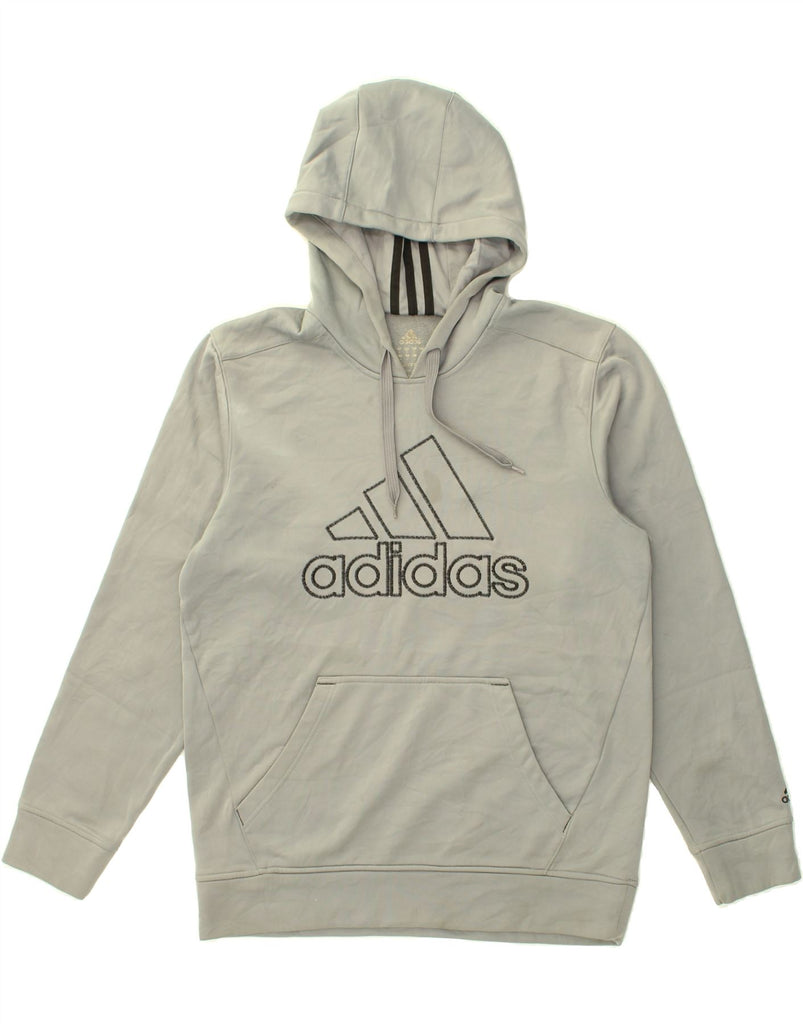 ADIDAS Mens Graphic Hoodie Jumper Medium Grey Polyester | Vintage Adidas | Thrift | Second-Hand Adidas | Used Clothing | Messina Hembry 