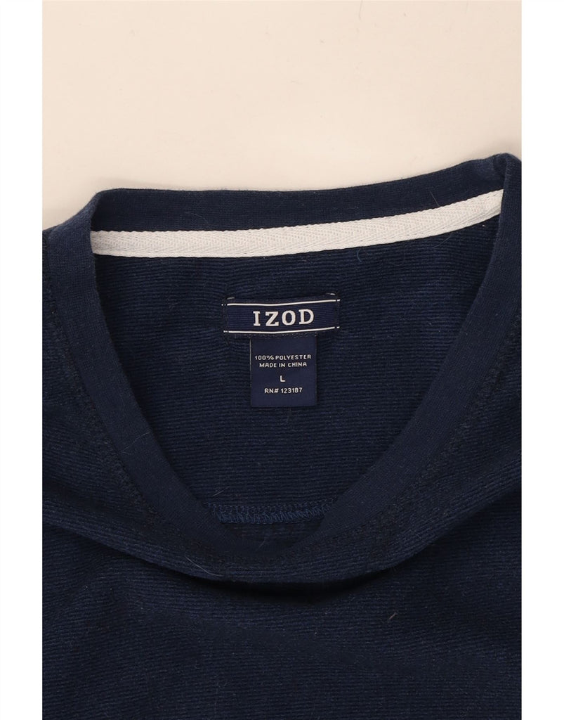 IZOD Mens Top Long Sleeve Large Navy Blue Polyester Vintage Izod and Second-Hand Izod from Messina Hembry 