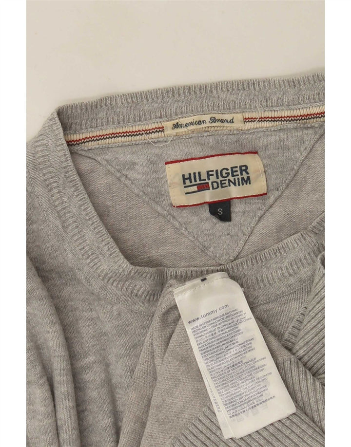 Tommy Hilfiger Mens Regular Fit Crew Neck Jumper Sweater Small Grey Cotton