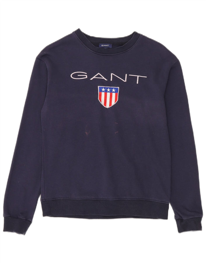 Gant Mens Graphic Sweatshirt Jumper XS Navy Blue Cotton