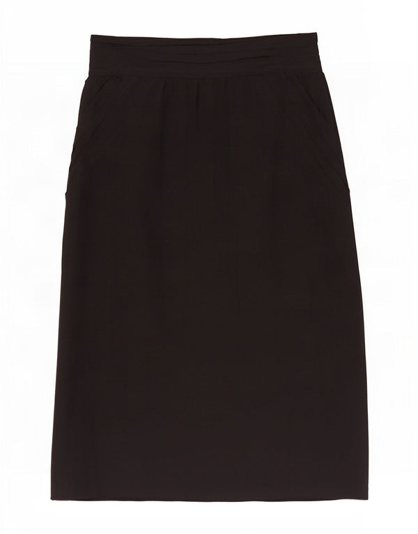 Vintage Womens Midi Skirt IT 44 Medium W26 Black Cotton