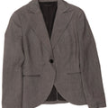 Sisley Womens 1 Button Blazer Jacket UK 8 Small Grey