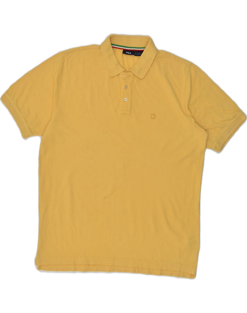 FILA Mens Polo Shirt XL Yellow Cotton | Vintage Fila | Thrift | Second-Hand Fila | Used Clothing | Messina Hembry 