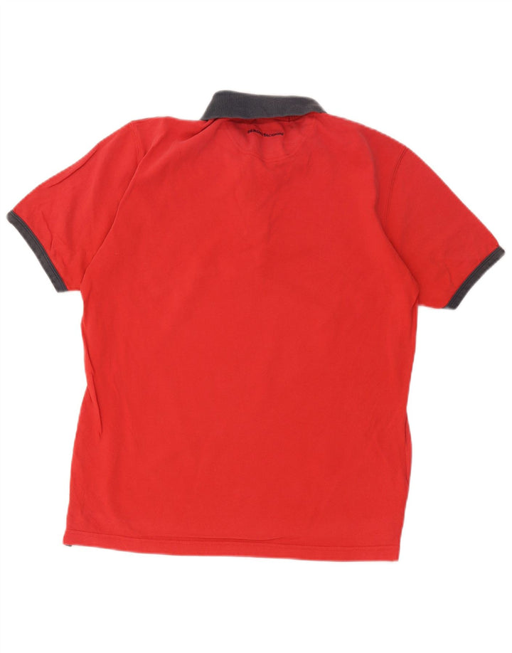 Sergio Tacchini Mens Polo Shirt IT 52 Large Red Colourblock Cotton