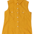 Ragazza Womens Sleeveless Shirt Blouse UK 12 Medium Yellow