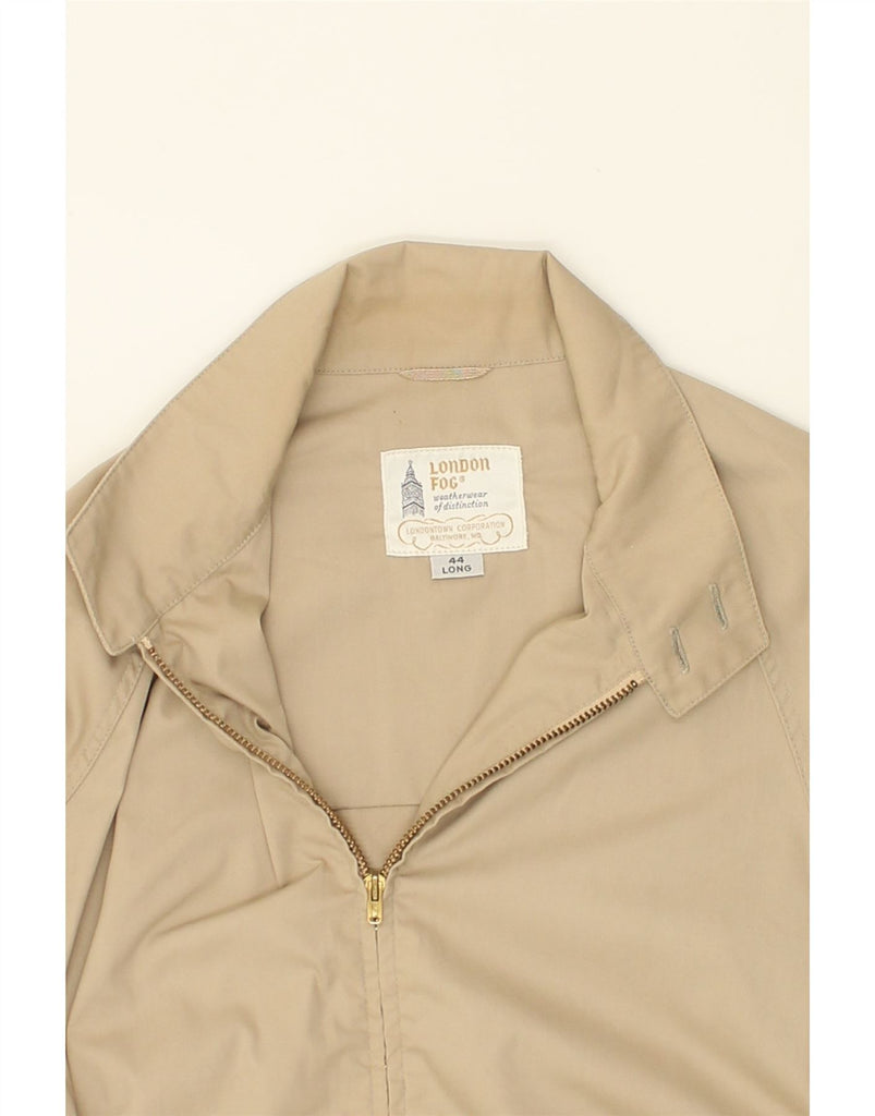 LONDON FOG Mens Bomber Jacket UK 44 2XL Beige Polyester | Vintage London Fog | Thrift | Second-Hand London Fog | Used Clothing | Messina Hembry 