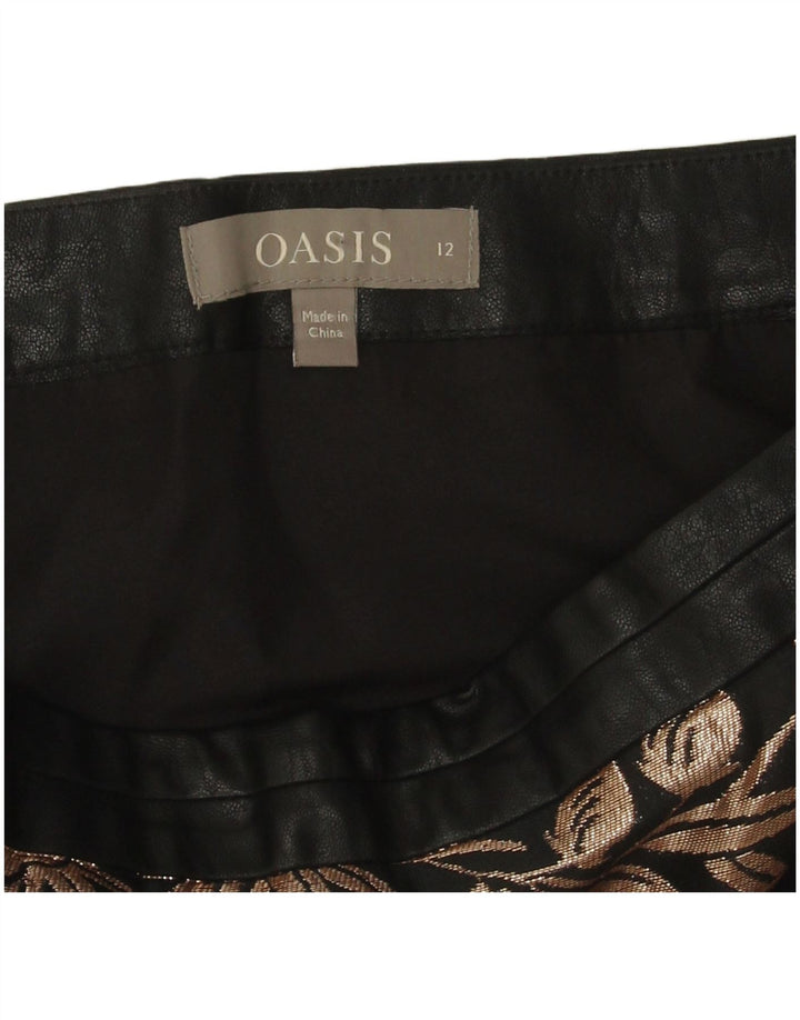 Oasis Womens Mini Skirt UK 12 Medium W30 Black Floral