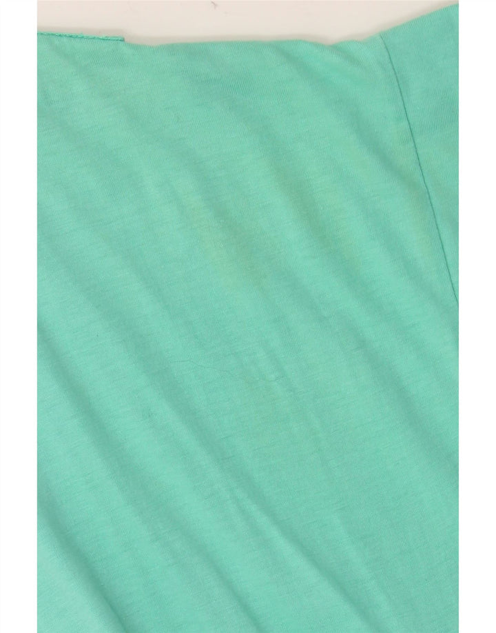 VINTAGE Womens Basic Dress EU 40 Medium Green Cotton