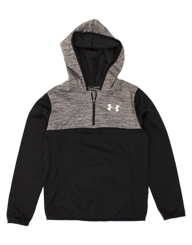 UNDER ARMOUR Boys Zip Neck Hoodie Jumper 14-15 Years Large Black | Vintage Under Armour | Thrift | Second-Hand Under Armour | Used Clothing | Messina Hembry 