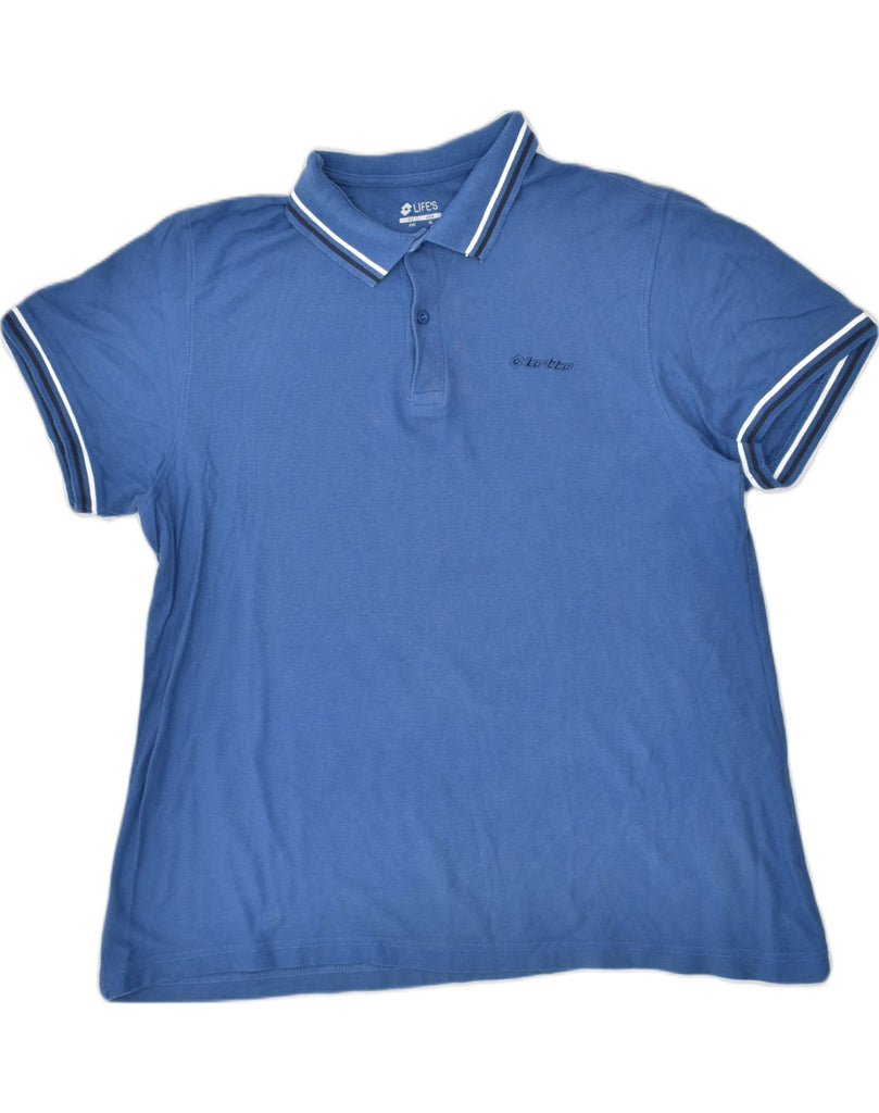 LOTTO Mens Polo Shirt 2XL Blue Cotton Sports | Vintage | Thrift | Second-Hand | Used Clothing | Messina Hembry 