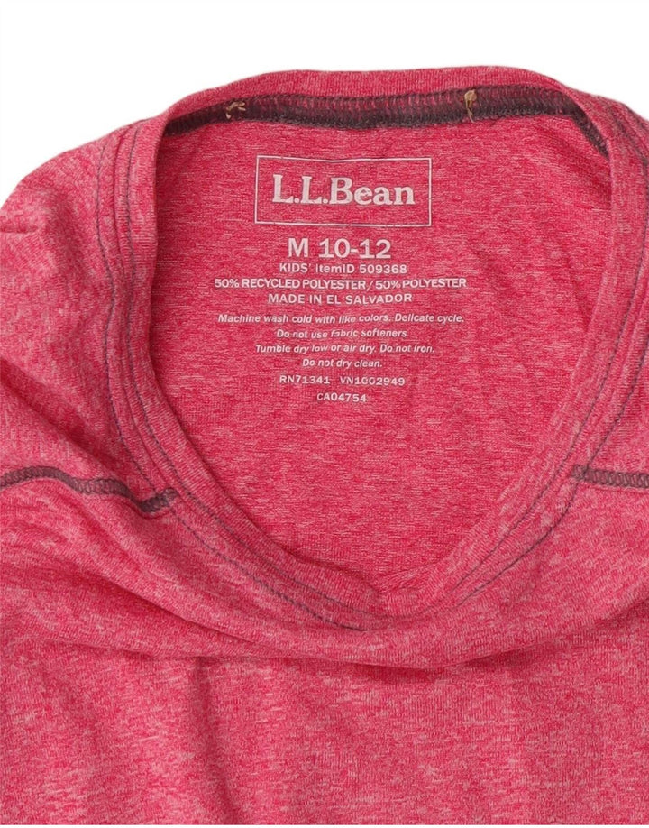 L.L.BEAN Girls T-Shirt Top 10-11 Years Medium  Pink