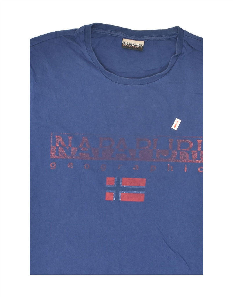 NAPAPIJRI Mens Graphic T-Shirt Top Medium Blue Cotton Vintage Napapijri and Second-Hand Napapijri from Messina Hembry 