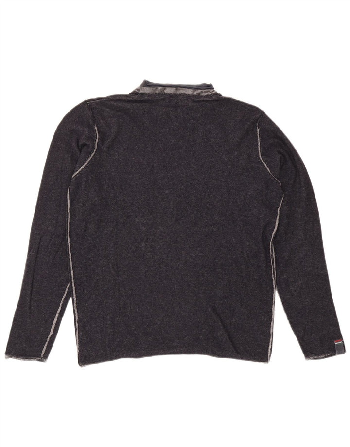 Avirex Mens V-Neck Jumper Sweater Medium Navy Blue