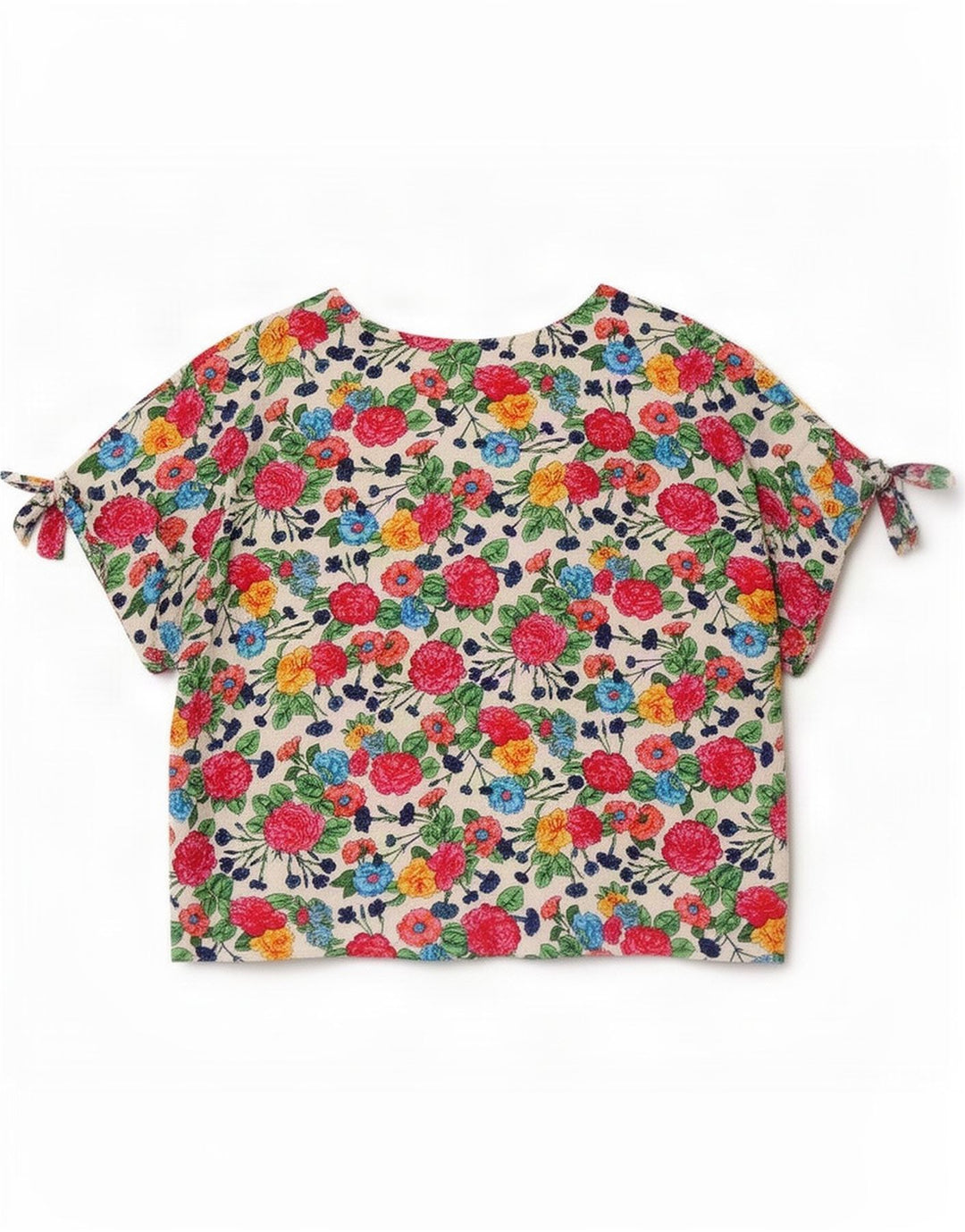 Vintage Womens Crop Blouse Top UK 14 Medium Multicoloured Floral
