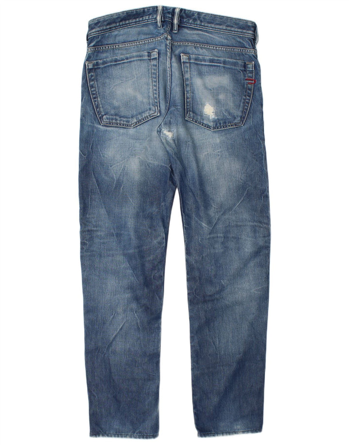 Diesel Mens Distressed Slim Jeans W32 L32 Blue Cotton