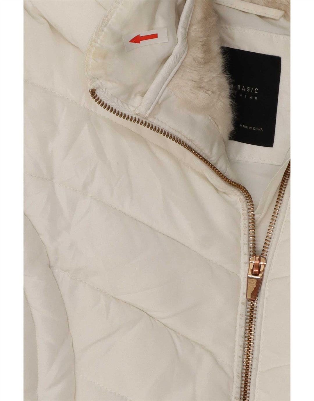 Zara Womens Padded Jacket UK 14 Large White