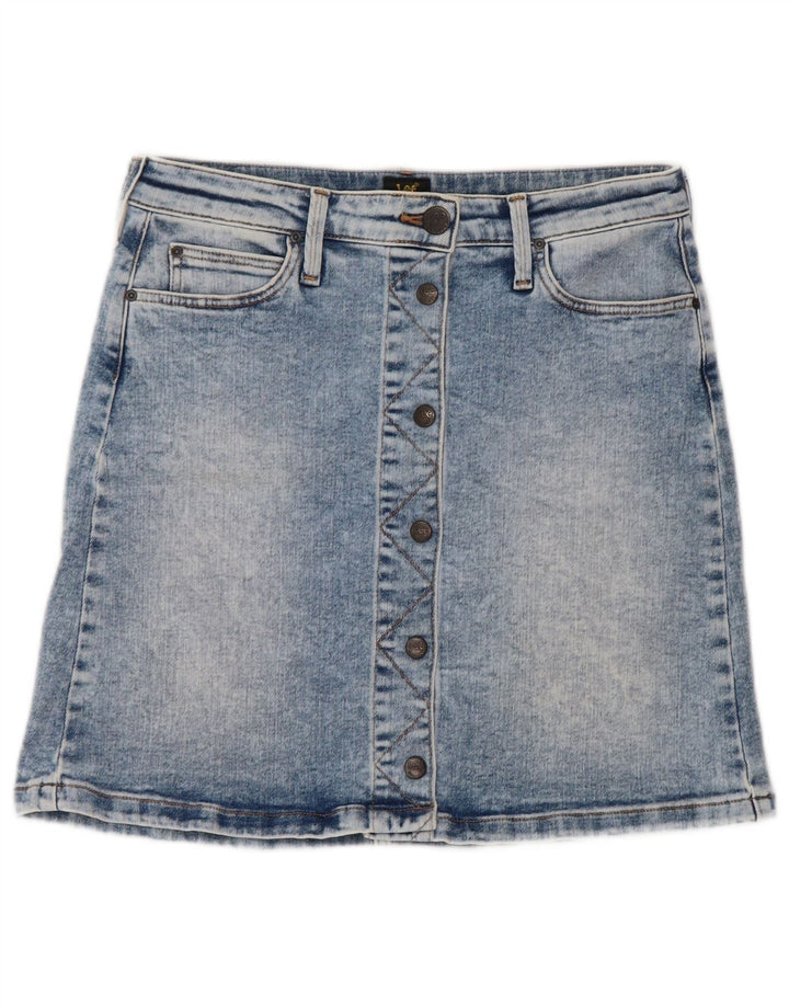 LEE Womens Denim A-Line Skirt W29 Medium Blue Cotton
