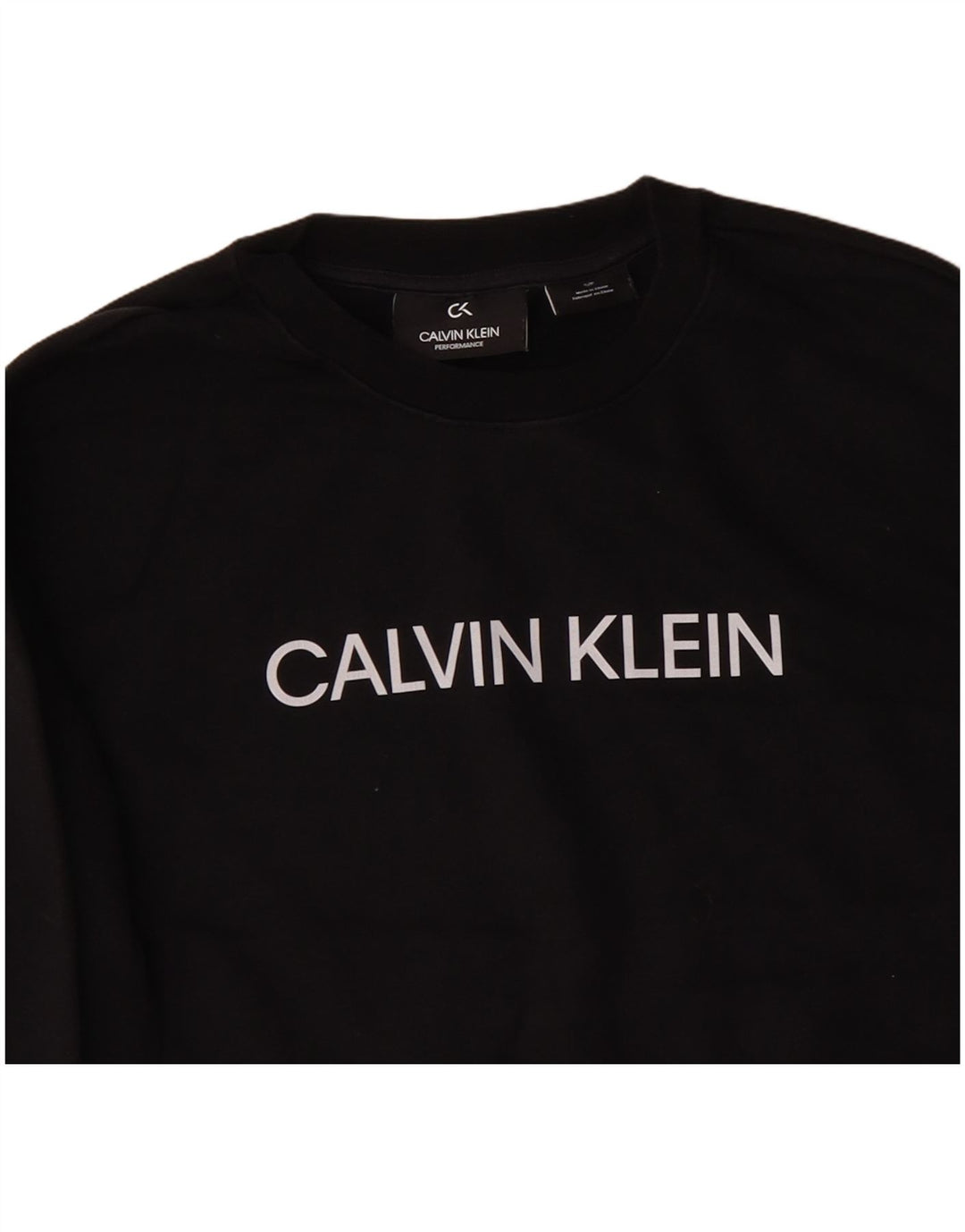 Calvin Klein Womens Oversized Crop Sweatshirt Jumper UK 10 Small Black