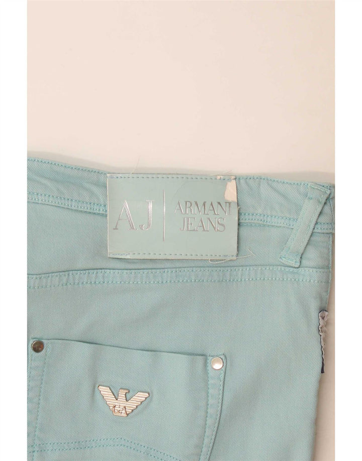 Armani Womens Slim Cropped Trousers W29 L25 Blue Modal