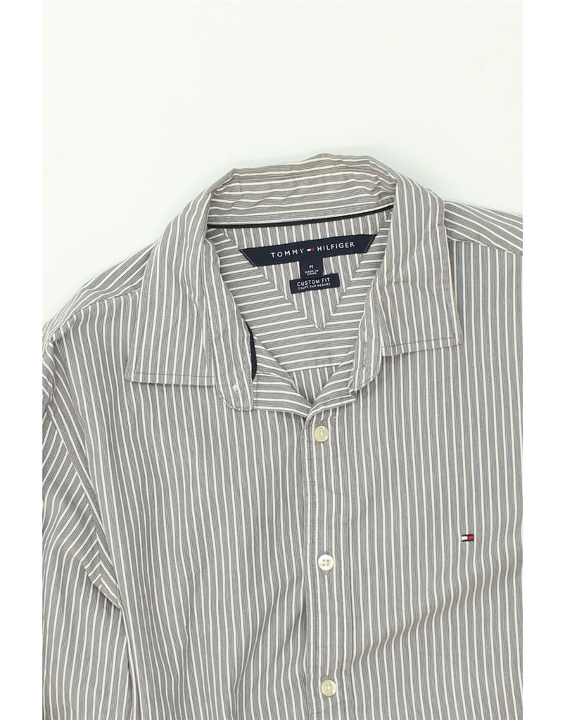 TOMMY HILFIGER Mens Custom Fit Shirt Medium Grey Pinstripe Cotton | Vintage Tommy Hilfiger | Thrift | Second-Hand Tommy Hilfiger | Used Clothing | Messina Hembry 