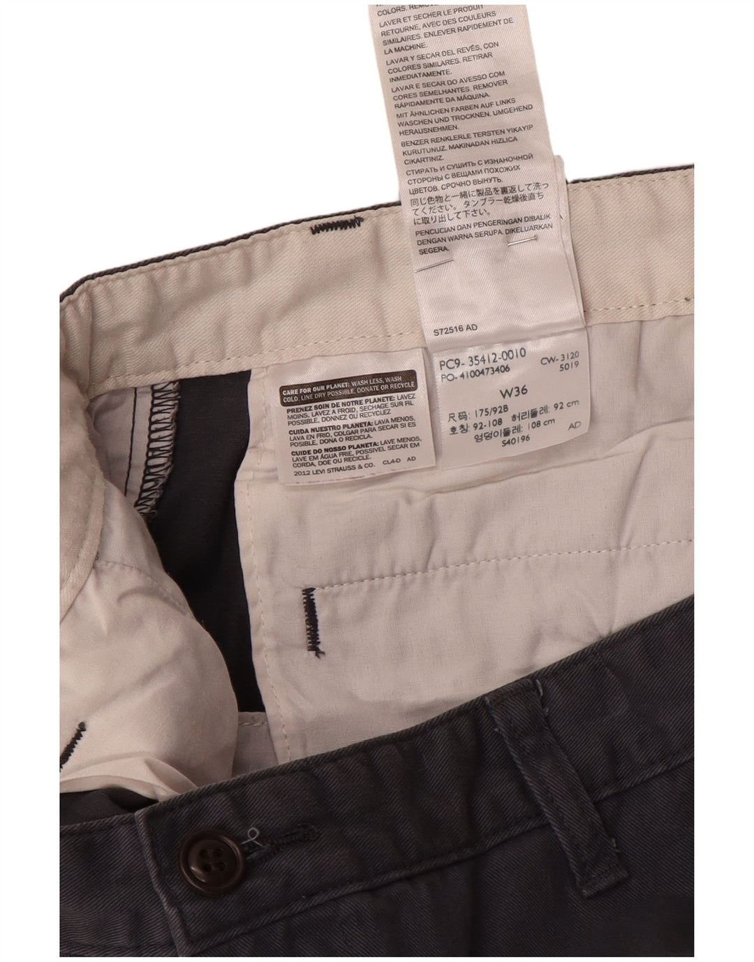 Dockers Mens Chino Shorts W36 Large  Grey Cotton