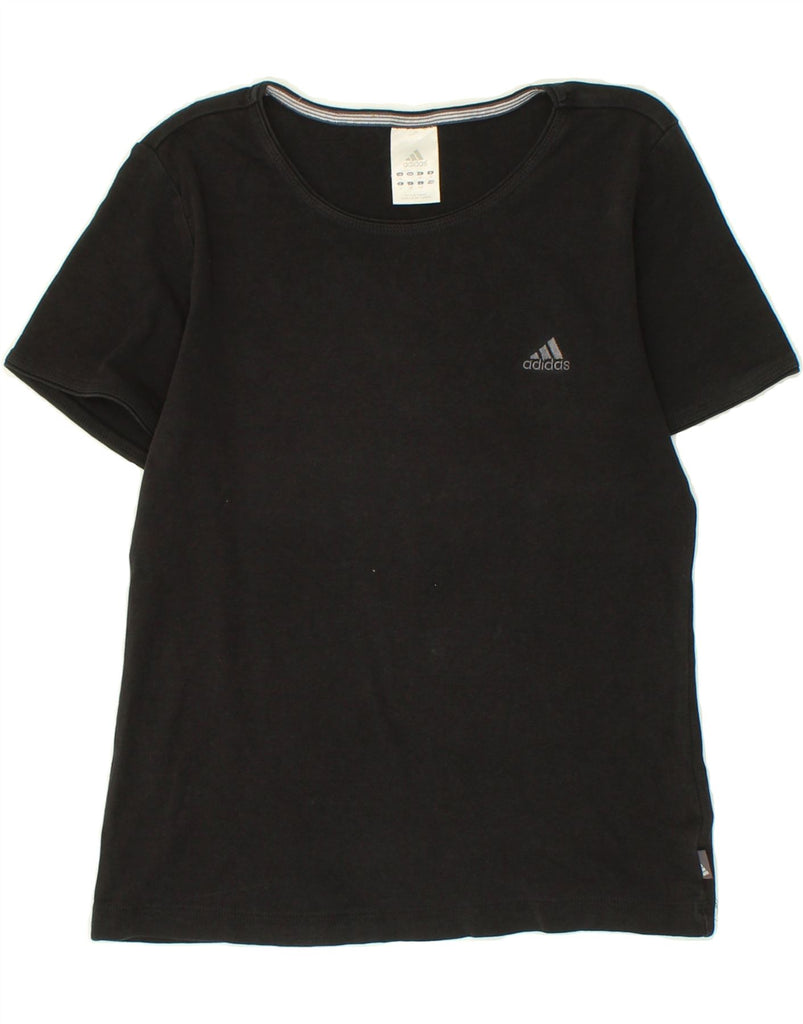 ADIDAS Womens T-Shirt Top UK 16 Large  Black Cotton | Vintage Adidas | Thrift | Second-Hand Adidas | Used Clothing | Messina Hembry 