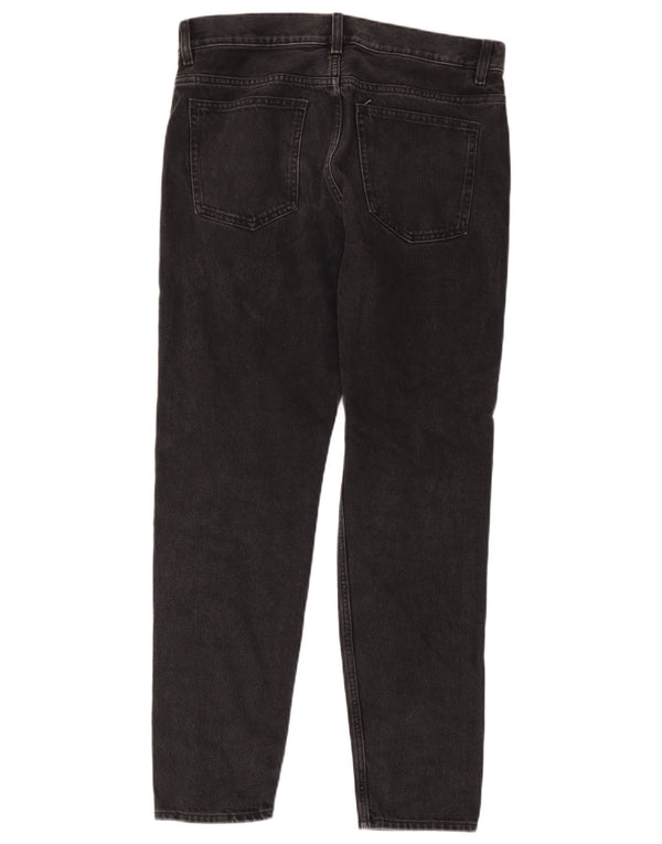 Cos Womens Mid Rise Regular Tapered Jeans W29 L30 Black Cotton
