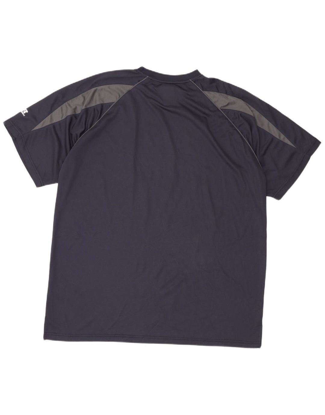 RUSSELL ATHLETIC Mens Tall T-Shirt Top 2XL Navy Blue Colourblock Polyester