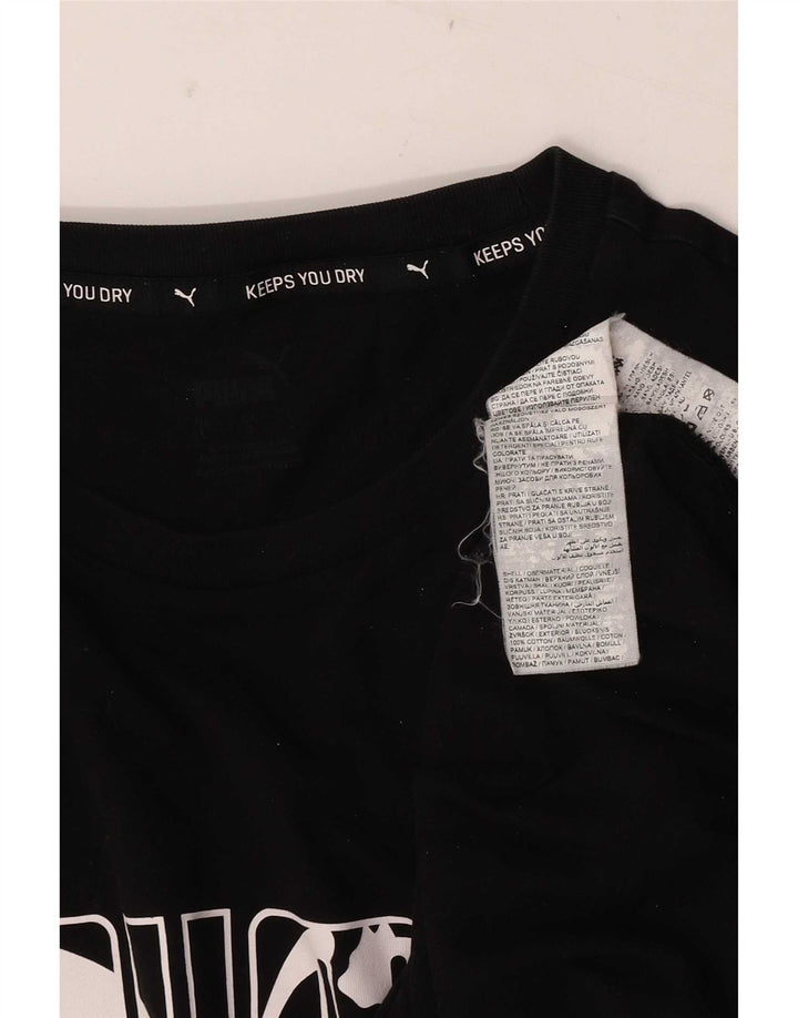 Puma Mens Graphic T-Shirt Top Large Black Cotton