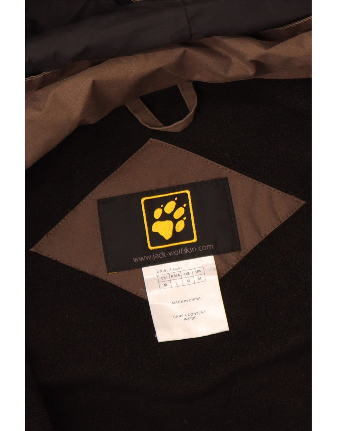 Jack Wolfskin Mens Hooded Windbreaker Jacket UK 38 Medium Brown Colourblock