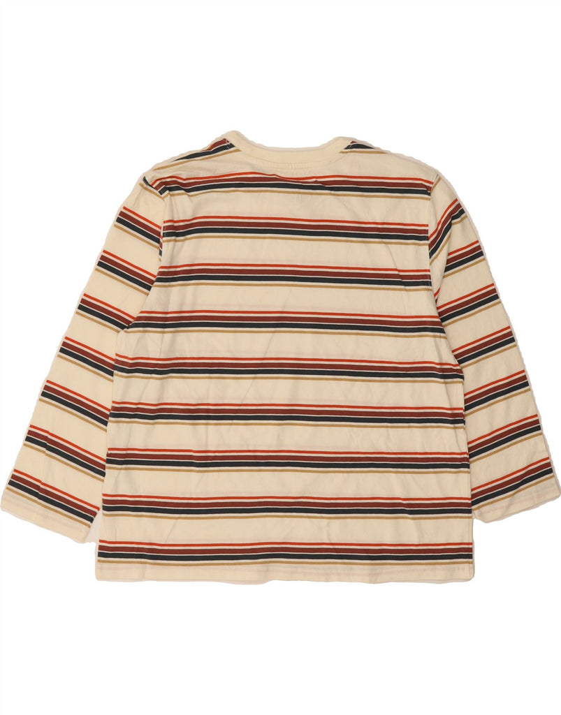 L.L.BEAN Womens Top 3/4 Sleeve UK 14 Medium Multicoloured Striped Cotton Vintage L.L.Bean and Second-Hand L.L.Bean from Messina Hembry 