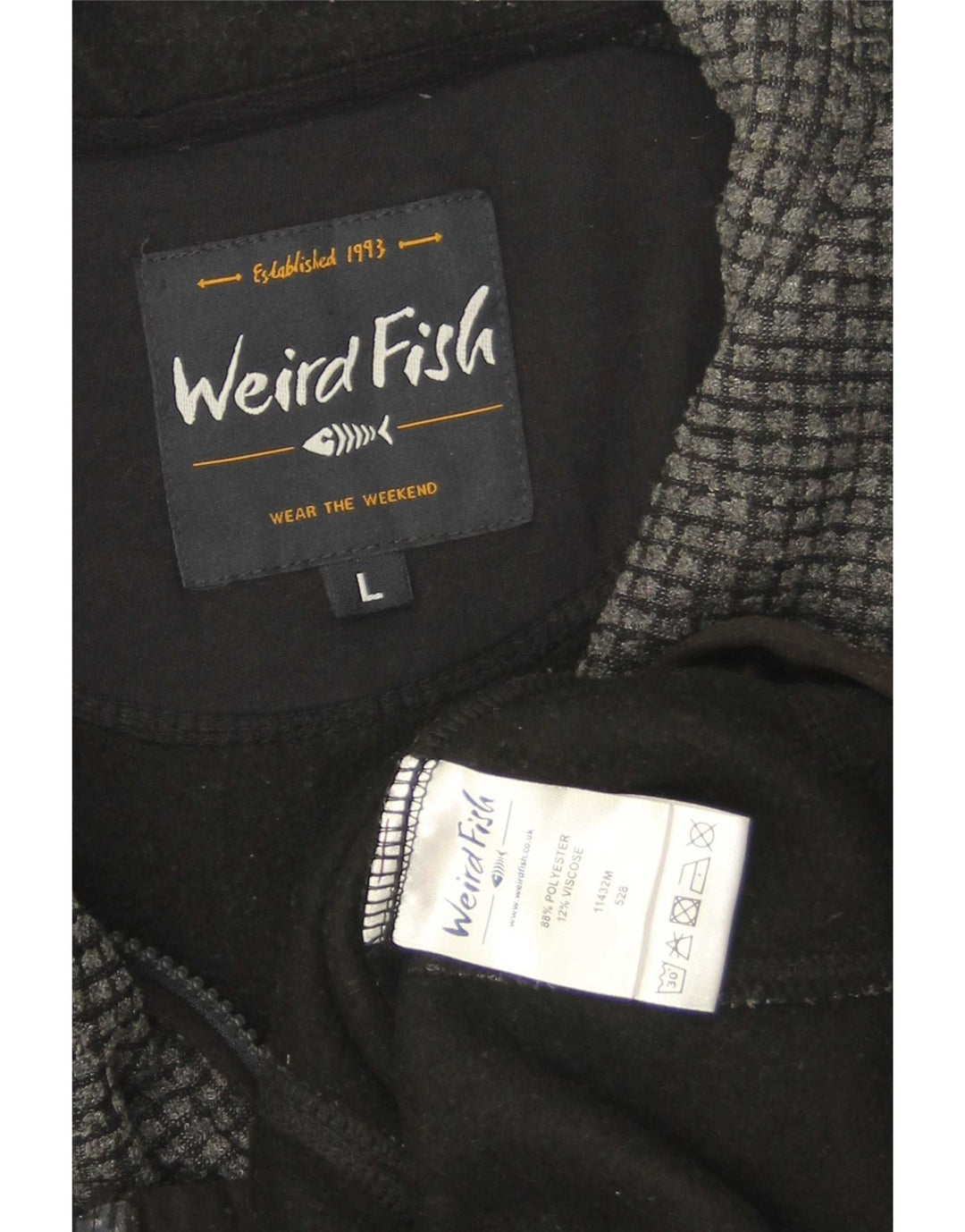 Weird Fish Mens Fleece Jacket UK 40 Large Grey Polyester