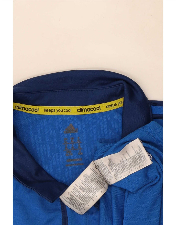 Adidas Mens Climacool Polo Shirt XL Blue Colourblock Polyester