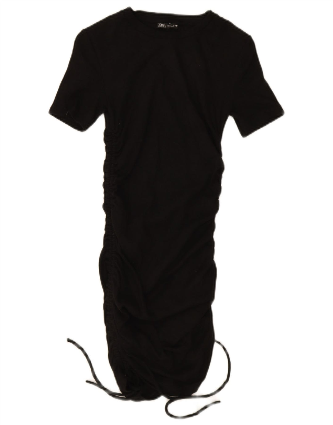 Zara Womens Bodycon Dress UK 12 Medium Black Cotton