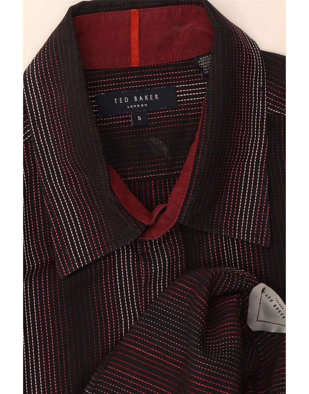 Ted Baker Mens Shirt Size 5 XL Black Striped