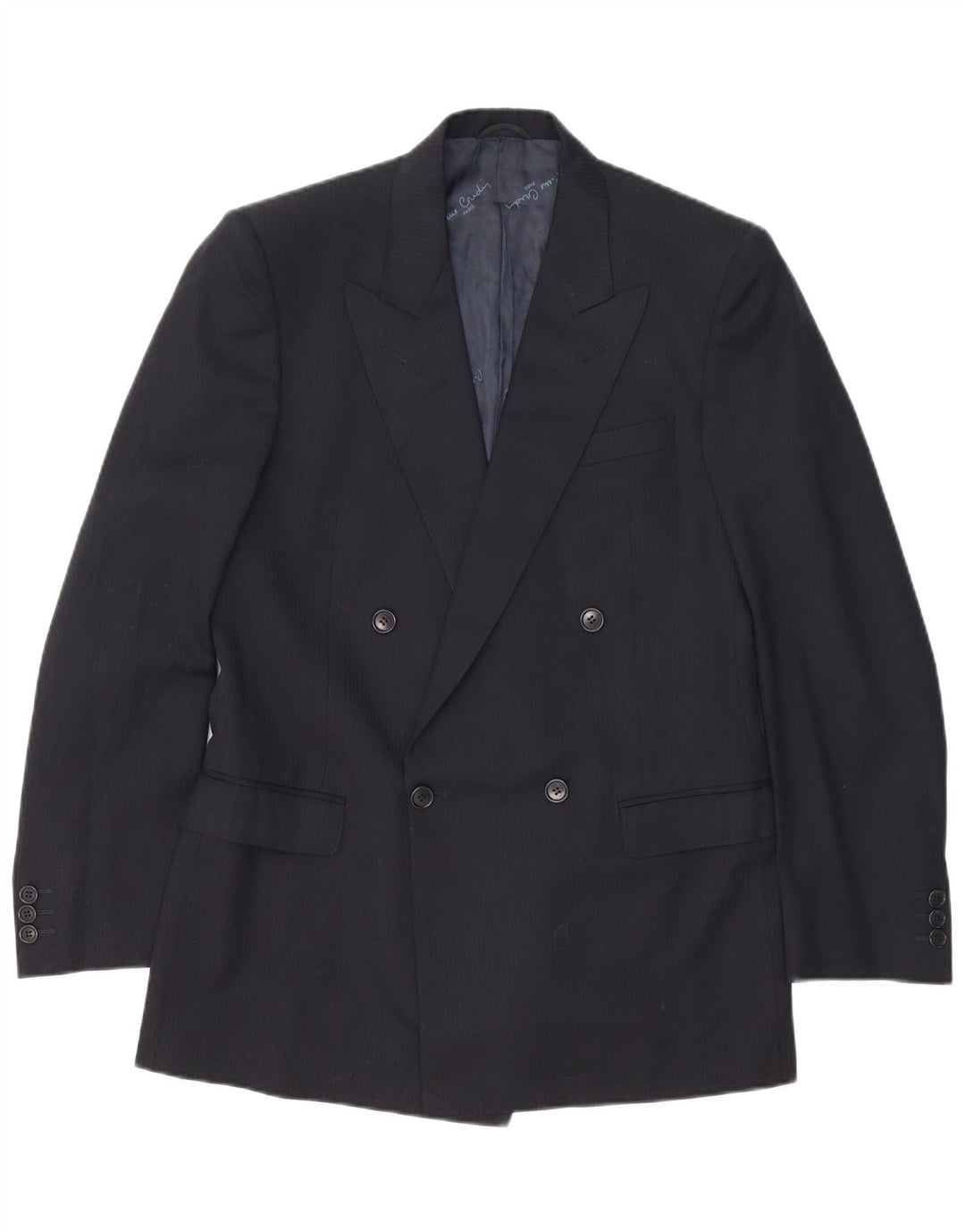 Pierre Cardin Mens 2 Piece Suit IT 48 Medium W32 L32 Black Pinstripe