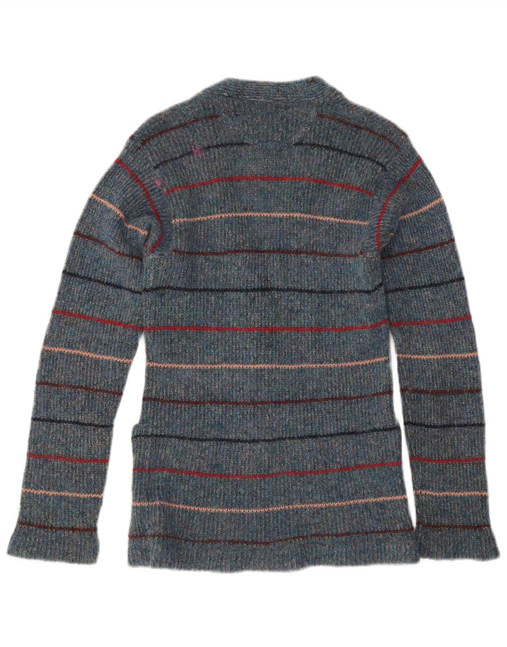 Gilmar Womens Cardigan Sweater IT 42 Medium Blue Striped